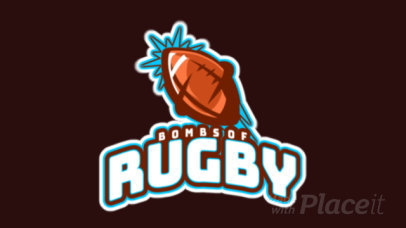 Animated Sports Logo Maker with a Rugby Ball Graphic