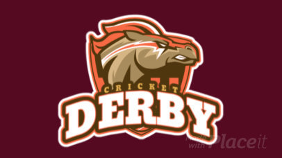 Animated Sports Logo Maker for a Cricket Team Featuring a Furious Horse 1651h-2893
