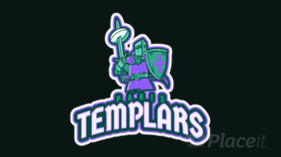 Animated Rugby Logo Maker Featuring a Templar Knight