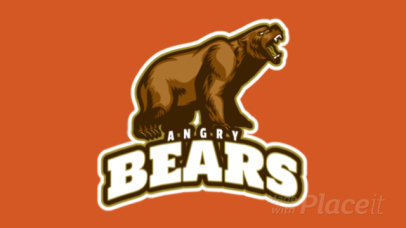 Animated Logo Template for a Sports Team with an Angry Bear Graphic 