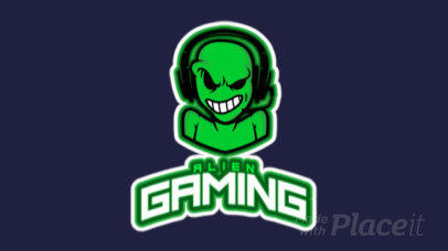 Gaming Logo Creator Featuring an Alien with Headphones 