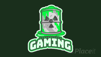Animated Gaming Logo Template Featuring a Radioactive Barrel 