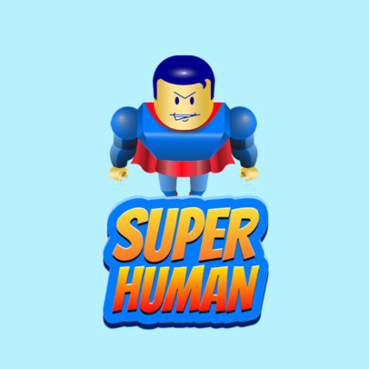 Roblox-Inspired Gaming Logo Maker Featuring a Block-Style Superhero 2878e