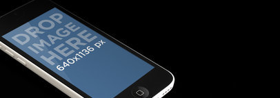  iPhone 5c Mockup Featuring a Dark Surface