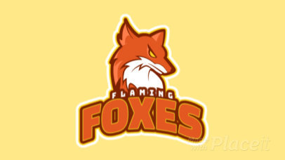 Sports Logo Template with an Animated Aggressive Fox