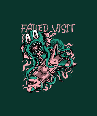 T-Shirt Design Generator Featuring an Extraterrestrial Creature with Tentacles