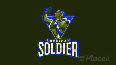 Animated Gaming Logo Maker Featuring a Vintage Soldier Clipart 2449ii-2889