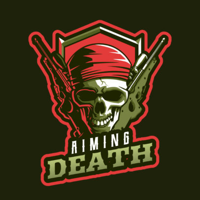 Gaming Logo Template Featuring Character with Guns