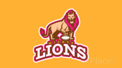 Animated Sports Logo Maker Featuring a Lion with a Football Ball 1651i-2893