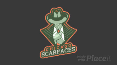 Animated Gaming Logo Creator Featuring a Mafia Gangster Character