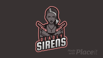 Free Fire-Inspired Animated Logo Maker Featuring an Armed Woman Character