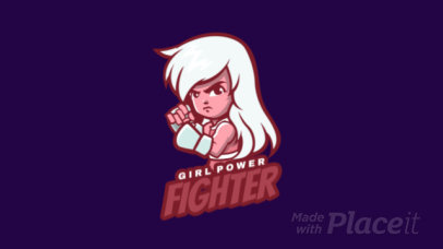 Animated Gaming Logo Maker Featuring a Female Fighter Character