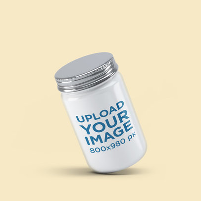 Jar Mockup Featuring a Plain Color Background