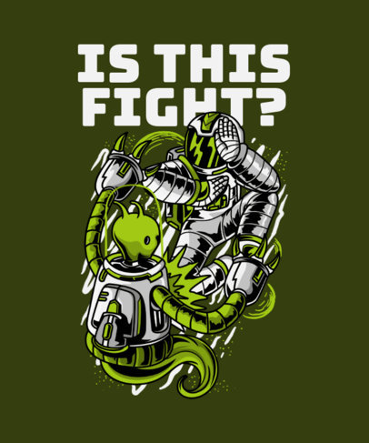 T-Shirt Design Creator Featuring an Astronaut Fighting an Alien 234h-el1