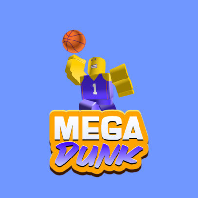 Logo Generator Inspired by Roblox for a Basketball Gaming Team 2878o