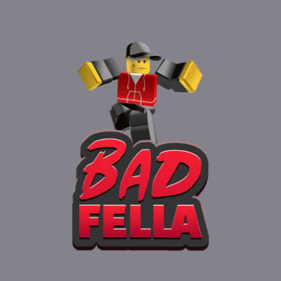 3D Logo Template for a Gaming Team with a Roblox Style