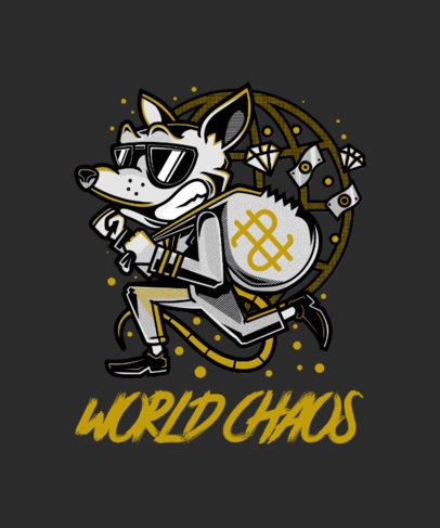 T-Shirt Design Template with an Urban Style Featuring a Business Rat Clipart 244i-el1