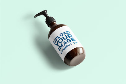 Mockup of a Dispenser Bottle Placed on a Plain Colored Surface 2392-el1