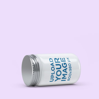 Jar Mockup Featuring a Plain Colored Backdrop