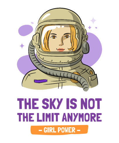 T-Shirt Design Maker Featuring Women's Empowerment Illustrations