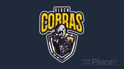 Animated Gaming Logo Template Featuring an Armed Soldier Character