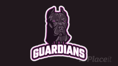 Sports Logo Template Featuring an Animated Aggressive Guardian Dog