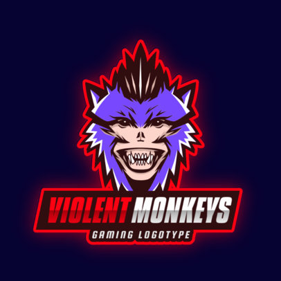 Gaming Logo Template with Aggressive Monkey Illustrations