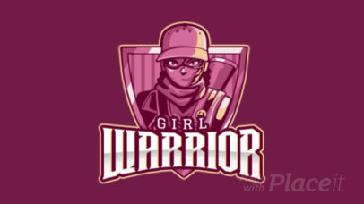 Animated Logo Maker Featuring a Female Warrior with a Mouth Mask 1750cc-2892
