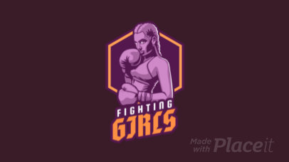 Gaming Logo Maker for an eSports Team Featuring an Animated Female Boxer Graphic