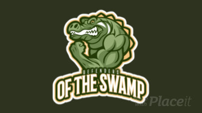 Sports Logo Template Featuring an Animated Muscled Reptile Character 21ii-2892