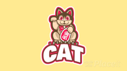 Animated Sports Logo Maker Featuring a Lucky Cat Statue Graphic 523aa-2892