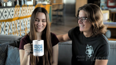 15 oz Magic Mug Video Featuring a Young Couple Laughing 