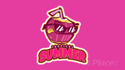 Animated Sports Logo Template Featuring a Tropical Coconut Character 523bb-2892