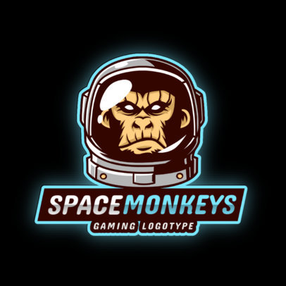 Gaming Logo Template Featuring Monkey Graphics