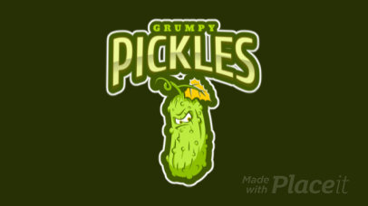 Animated Logo Template Featuring a Grumpy Pickle a484l-2888