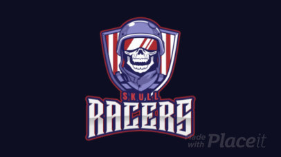 Animated Gaming Logo Maker Featuring a Skull Racer Illustration