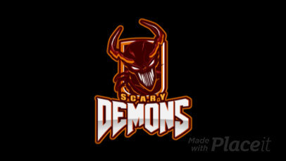 Animated Logo Template for Gamers Featuring a Scary Demon Clipart