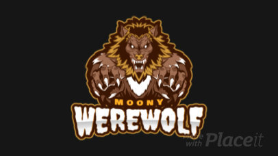 Animated Gaming Logo Maker with a Strong Werewolf Illustration