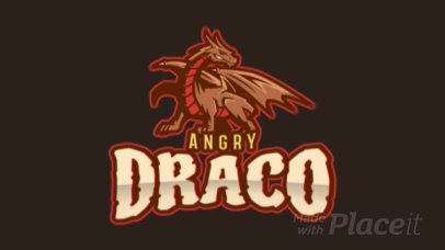 Animated Logo Template for Gamers Featuring a Fierce Dragon Illustration