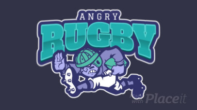 Animated Sports Logo Generator Featuring an Angry Rugby Player 