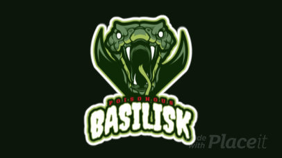 Animated Sports Logo Maker Featuring an Aggressive Basilisk Illustration 21ll-2883