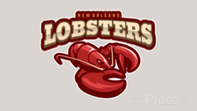 Animated Mascot Logo Maker for a Sports Team Featuring a Lobster Clipart 120aa-2883