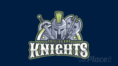 Animated Logo Maker Featuring an Illustrated Knight and Medieval Weapons