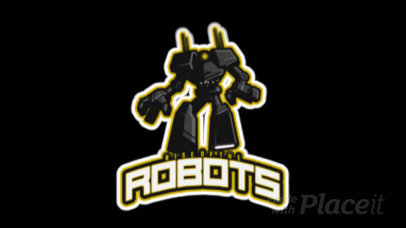 Animated Gaming Logo Template Featuring a Giant Robot Illustration