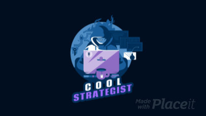Animated Gaming Logo Generator with a Hooded Hacker Character 1847q-2883