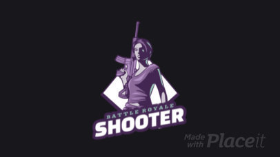 Battle Royale-Themed Animated Logo Maker Featuring a Female Character Holding a Rifle 1847r-2883