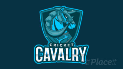 Cricket Logo Template with an Animated Horse Graphic