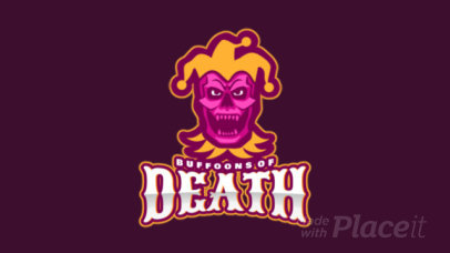 Creepy Logo Template with an Animated Buffoon Skull Clipart