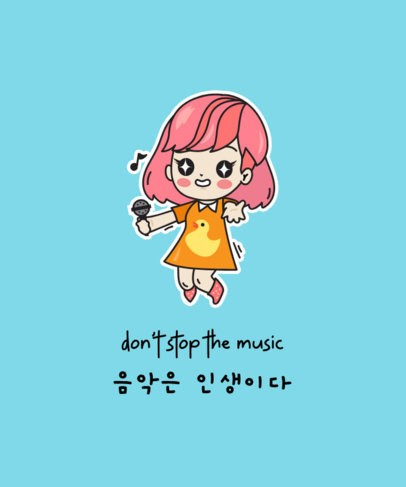T-Shirt Design Maker with a Female K-Pop Singer Illustration