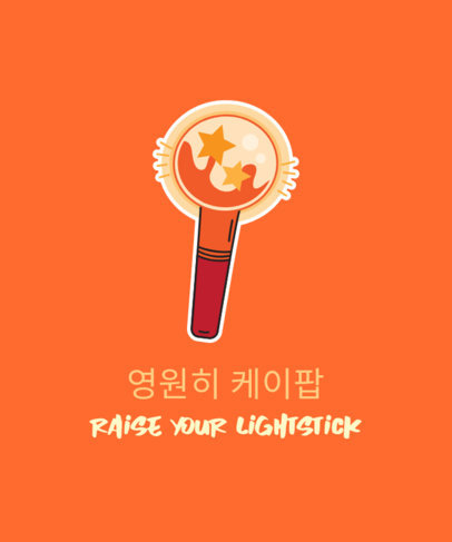 K-Pop T-Shirt Design Generator Featuring a Light Stick Illustration 2199k